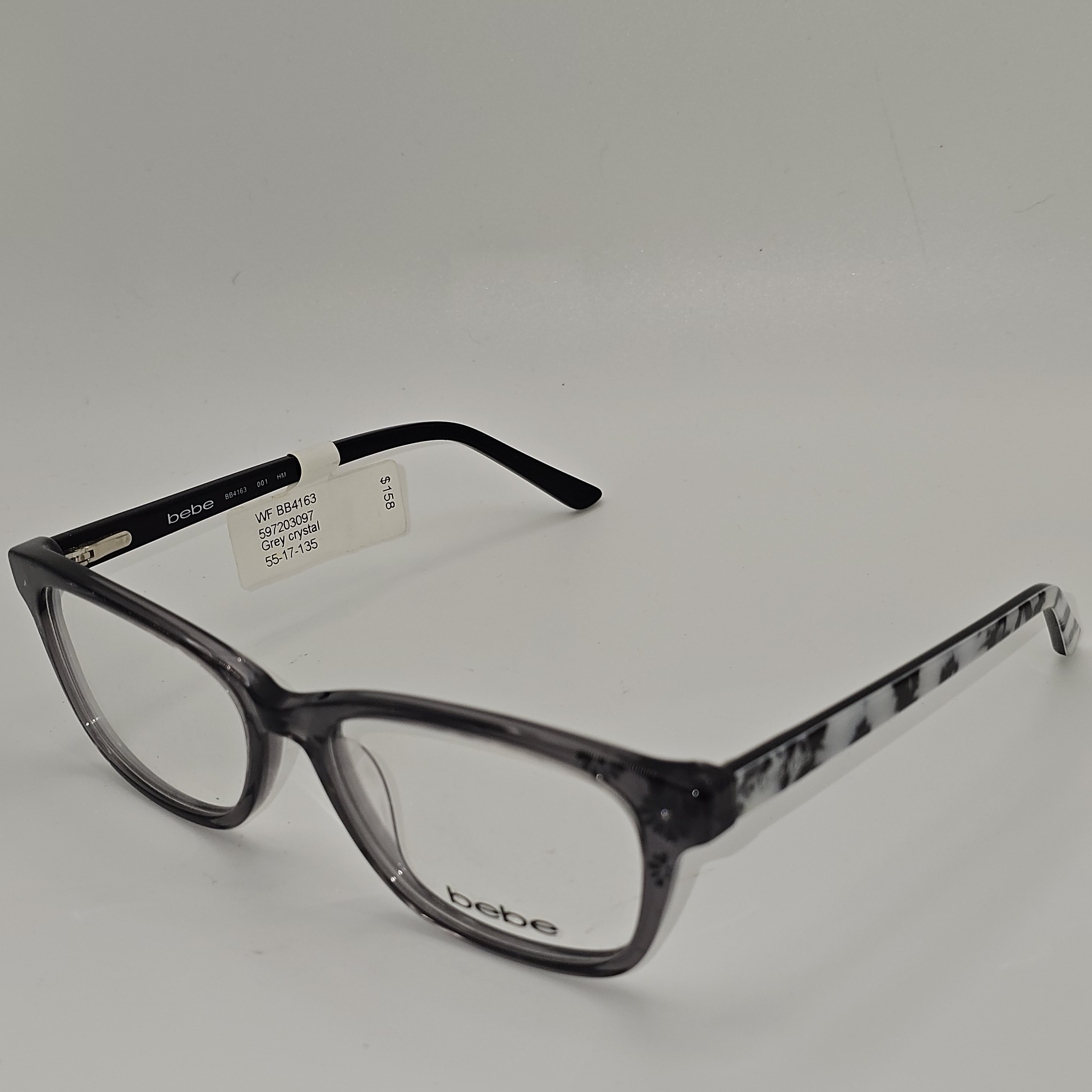Bebe Bb 4163 Grey Crystal Eyeglass Frames 55 17 135